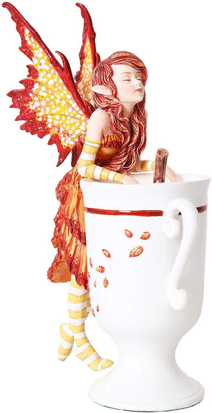 PTC 6.25 Inch Cider Fairy with Mug and Cinnamon Stick Statue Figurine