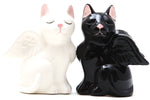 3.5 Inch Black and White Angelic Cats Salt and Pepper Shakers Set