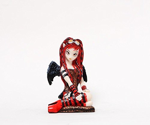 PTC 4.75 Inch Crimson Sexy Steampunk Winged Fairy Girl Statue Figurine