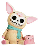 Furrybones Bacon Signature Skeleton in Piglet Costume with Piggy Bank