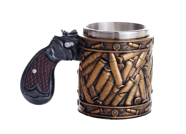 Pacific Giftware Novelty Pistol Handle with Bullet Casings Coffee Mugs Gun Mugs Pistol Cup 11oz