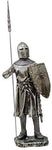 Crusader Knight Statue Silver Finishing Cold Cast Resin Statue 7" (8872)