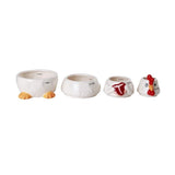 Adorable Chicken Ceramic Nesting Measuring Cup Set of 4 Creative Functional Kitchen Decor