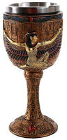 Pacific Giftware Egyptian Goddess Isis Open Wing Golden Wine Goblet Stainless Steel Liner 6oz