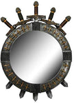 Pacific Giftware PT Medieval Time Swords Wall Sculptural Mirror 22 Inch Tall Decorative