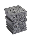 3.5 Inch Engraved Celtic Cross Jewelry/Trinket Box with Lid Figurine