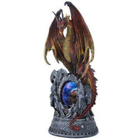 Guardian Dragon Protecting Castle with Illuminate Skull Collectible Figurine 12