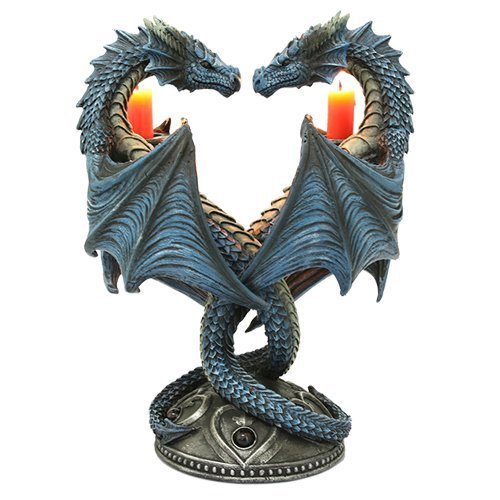 Pacific Giftware Altar Drake Double Dragon Candle Holder Stand Sculptural Home Decor 9 Inch Tall