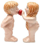Adam and EveMagnetic Ceremic Salt and Pepper Shakers