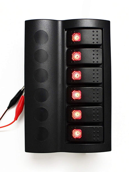 Bandc 6 Gang Marine Boat Bridge Control Panel Led Rocker Switch 12v 24v with Fuse