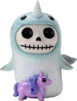 SUMMIT COLLECTION Furrybones Whally Signature Skeleton in Narwhal Costume with a Toy Unicorn