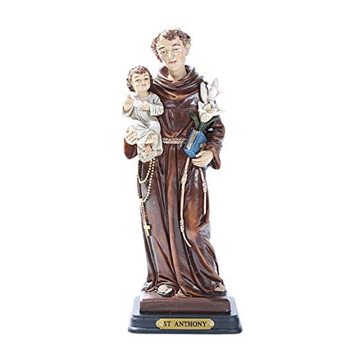 Pacific Giftware Saint Anthony Statue Wood Base with Brass Name Plate