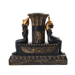 PTC Egyptian Isis and Osiris Painted Candle Holder, Black and Gold Color