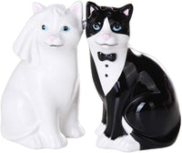Have one to sell? Sell now Wedding Cats Couple Ceramic Magnetic Salt and Pepper Shaker Set