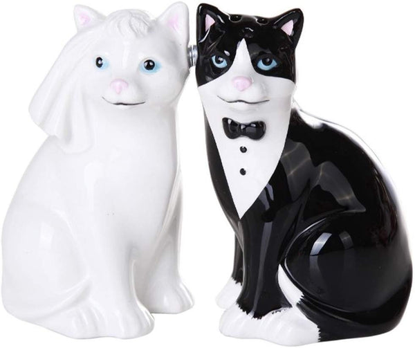 Have one to sell? Sell now Wedding Cats Couple Ceramic Magnetic Salt and Pepper Shaker Set