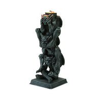 PTC 8 Inch No Evils Gargoyle Cold Cast Resin Candle Holder, Black