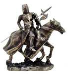 PTC 8.5 Inch Armored Medieval Knight Riding on Horse Statue Figurine
