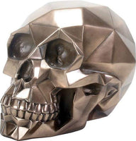 YTC Summit International Bronze Polygon Shaped Human Skull Figurine Skeleton Halloween Decoration New