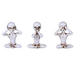 Small Hear See Speak no Evil Alien Resin Figurine Set