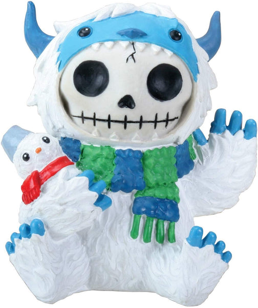 SUMMIT COLLECTION Furrybones Yeti Signature Skeleton in Abominable Snowman Costume Holding a Small Snowman