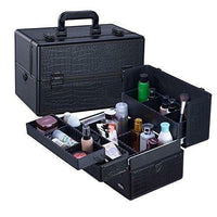 Makeup Train Case 14.5" Professional Cosmetic Organizer Box with Removable/Adjustable Dividers