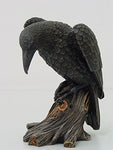 7.5 Inch Dark Raven on Large Tree Platform Resin Statue Figurine