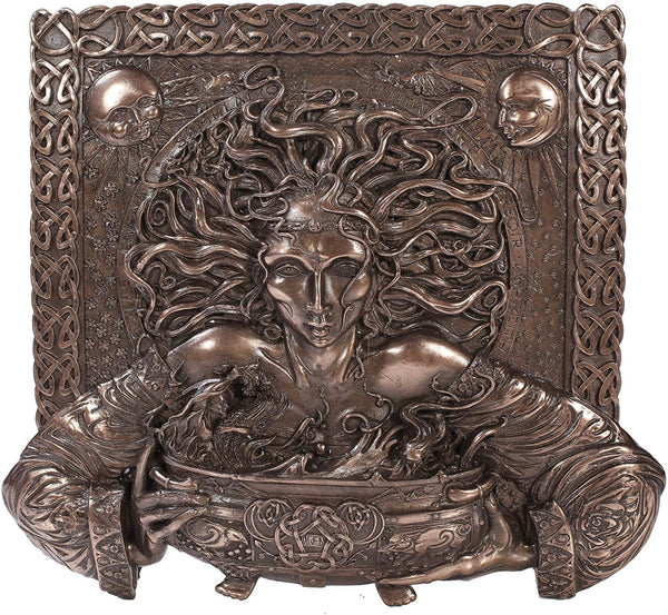 Celtic Goddess Cerridwen Wall Decor Plaque Bronze Finish Maxine Miller
