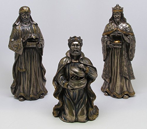 PTC 9 Inch Wise Men Nativity Characters Bronze Finish Figurines, Set of 3