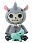 SUMMIT COLLECTION Furrybones Rhino Buster Signature Skeleton in Rhinoceroses Costume with Baby Blue Rhino