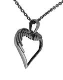Masada Jewelry, Heart Wings Pendant Necklace