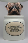 Cute Pug Puppy Cookie Jar Food Container Kitchen Accessory