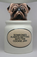 Cute Pug Puppy Cookie Jar Food Container Kitchen Accessory