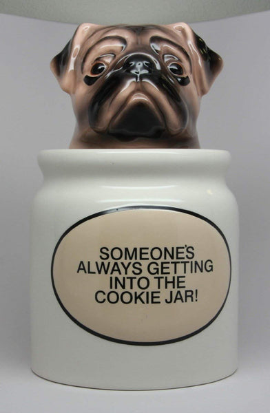 Cute Pug Puppy Cookie Jar Food Container Kitchen Accessory