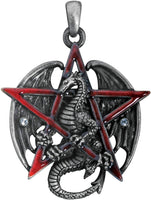 YTC Summit Gothic Red Pentagram Star Dragon Pendant Necklace Jewelry Accessory