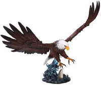 Colored Grand Bald Eagle Patriotic Bird Figurine Made of Polyresin