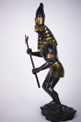 1 X Egyptian God Horus Statue Black and Gold Figurine