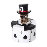 Botega Distributing Poker Chips Ace of Spades Trinket Box Human Skull Top Hat Vegas