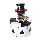 Botega Distributing Poker Chips Ace of Spades Trinket Box Human Skull Top Hat Vegas