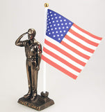 US Coast Guard Cold Cast Bronze Coast Guard Officer Salute Stars and Stripes Honoring America's Finest Desktop Collectible Pen Holder