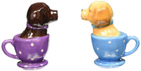 Pacific Trading Labrador Retriever Teacup Magnetic Salt & Pepper Shakers They Kiss! Attractives, 3 1/2'' Tall