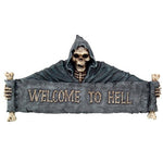 Pacific Giftware Gothic Skeleton Grim Reaper Welcome to Hell Wall Decorative Plaque 18L Inches