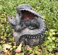 Pacific Giftware Garden Dragon Decorative Accent Sculpture Stone Finish 10 Inch Tall