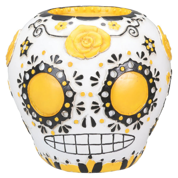 DOD Day of The Dead Yellow Sugar Skull Figurine