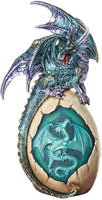 Pacific Giftware Aqua Lavender Dragon Figurine with LED Light Protecting Dragon Egg Collectible Statue 10H