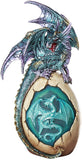 Pacific Giftware Aqua Lavender Dragon Figurine with LED Light Protecting Dragon Egg Collectible Statue 10H