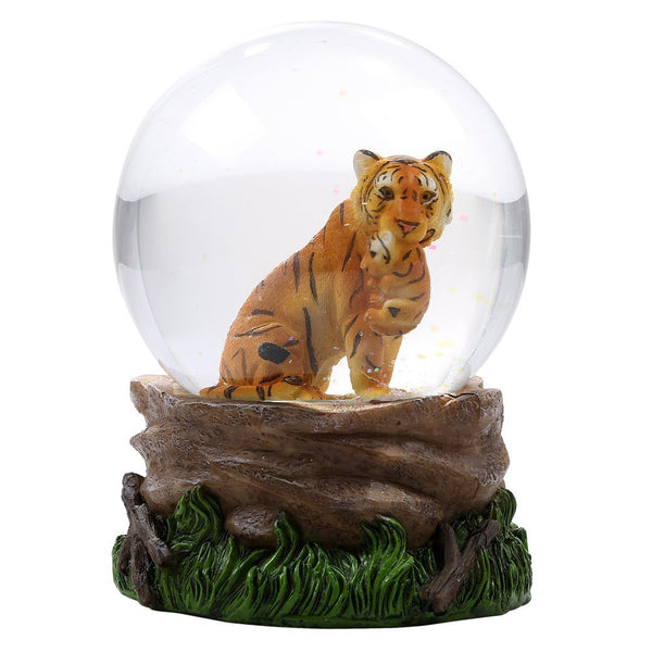 Wildlife Animal Tiger Holding Cub Water Globe Collectible Water Ball Home Decorative Gift Item