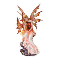 PTC 8.75 Inch Mother and Baby Orange Winged Fairy Statue Figurine