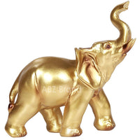 ABZ Brand Feng Shui Golden Lucky Elephant Statue Set of 2 Fortune Wisdom