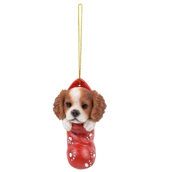 Pacific Giftware King Charles Spaniel in Holiday Sock Decorative Holiday Festive Christmas Hanging Ornament
