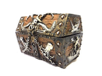 PTC 5.5 Inch Skull and Chain Pirate's Chest Jewelry/Trinket Box Figurine